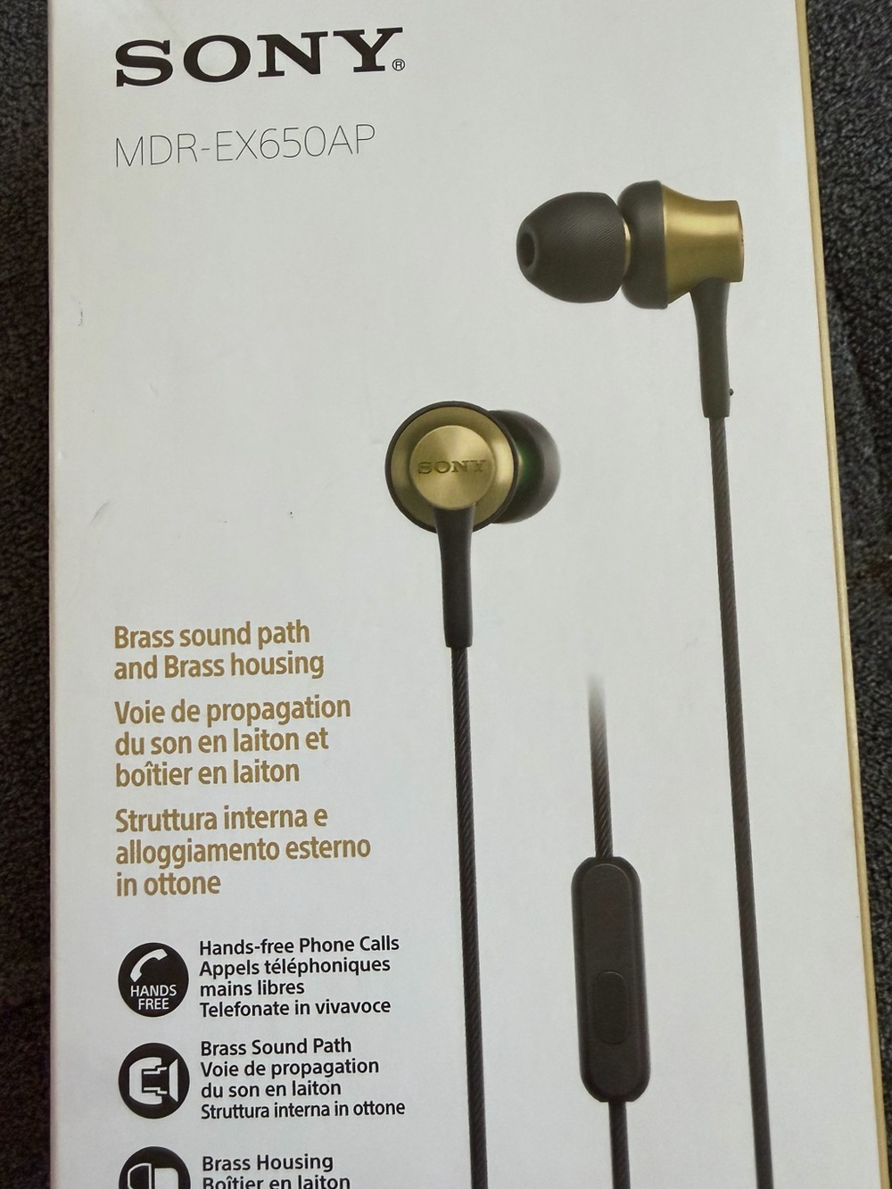 Sony In-Ear Earbuds in Gold and Black
